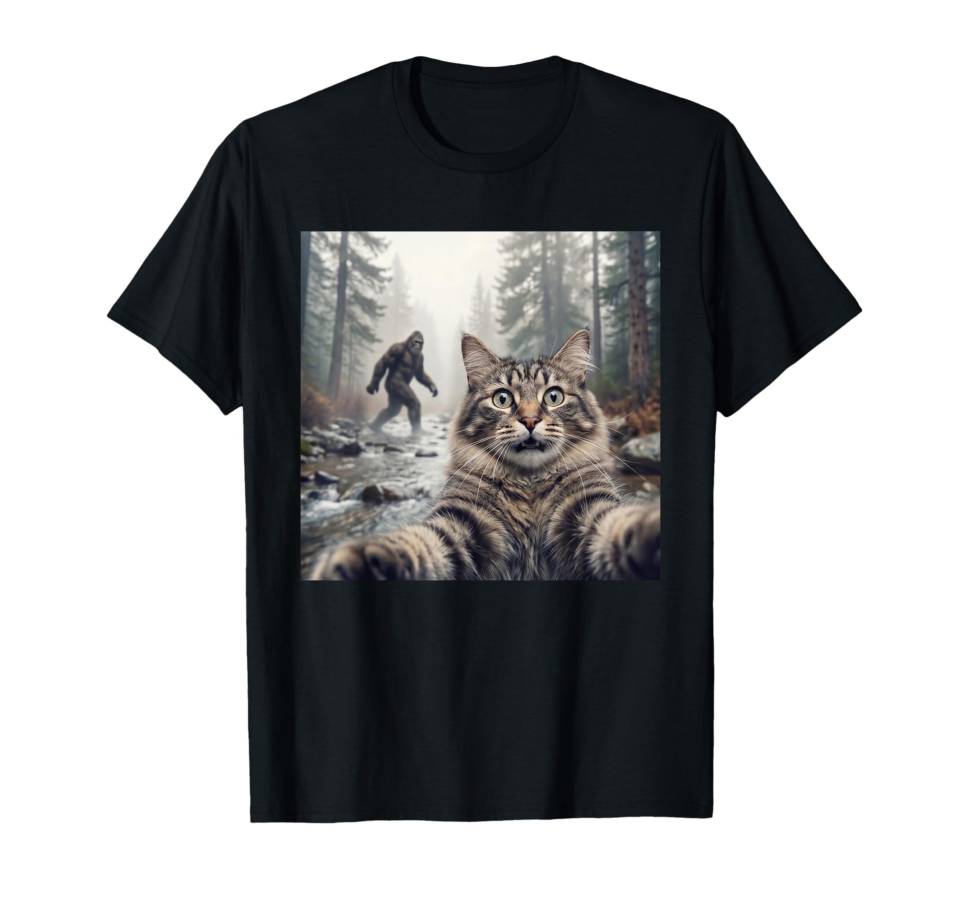 Funny Surprised Scared Cat Selfie T-Shirt - Aesthetic Graphic for Adults - T-Shirt, Sweatshirt, Hoodie