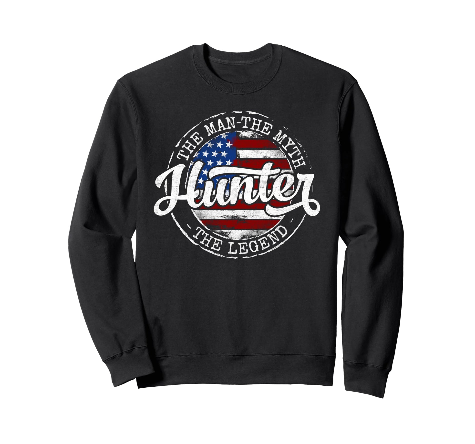 Hunter Myth Legend Usa Flag Stamp Sweatshirt - Minimalist Print for Adults - T-Shirt, Sweatshirt, Hoodie