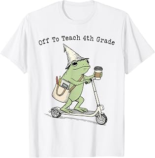 Off to Teach 4th Grade Teacher Frog Funny Back to School T-Shirt Unisex T-shirt, Sweatshirt, Hoodie, Long Sleeve Tee - T-Shirt, Sweatshirt, Hoodie