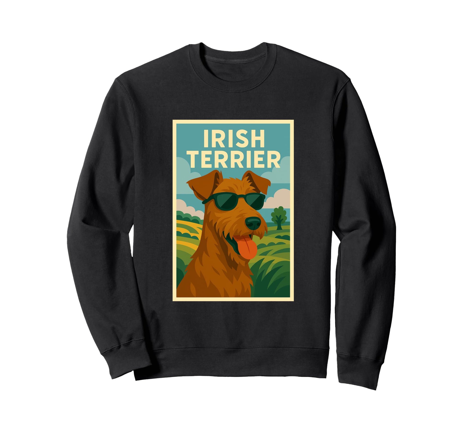 Irish Terrier Art Minimalist Dog Sweatshirt - Streetwear Style for Adults - T-Shirt, Sweatshirt, Hoodie