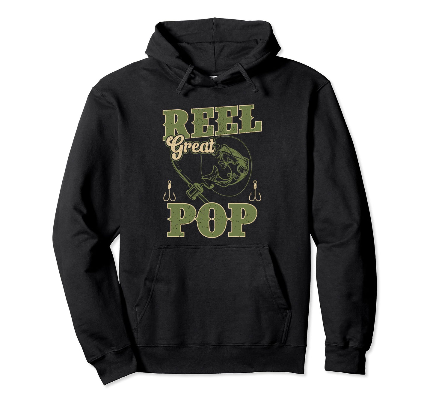 Reel Great Pop Fishing Funny Fathers Day Hoodie - Aesthetic Graphic Unisex - T-Shirt, Sweatshirt, Hoodie