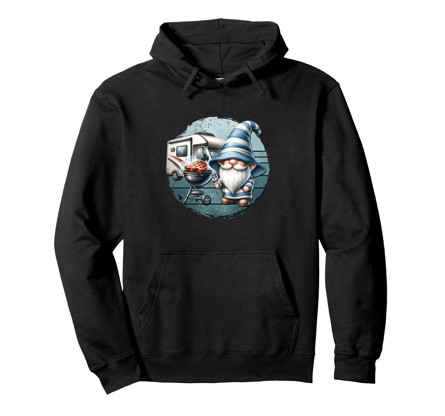 Camper Dad Grilling Gnome Fathers Day Hoodie - Trendy Graphic Men Women - T-Shirt, Sweatshirt, Hoodie