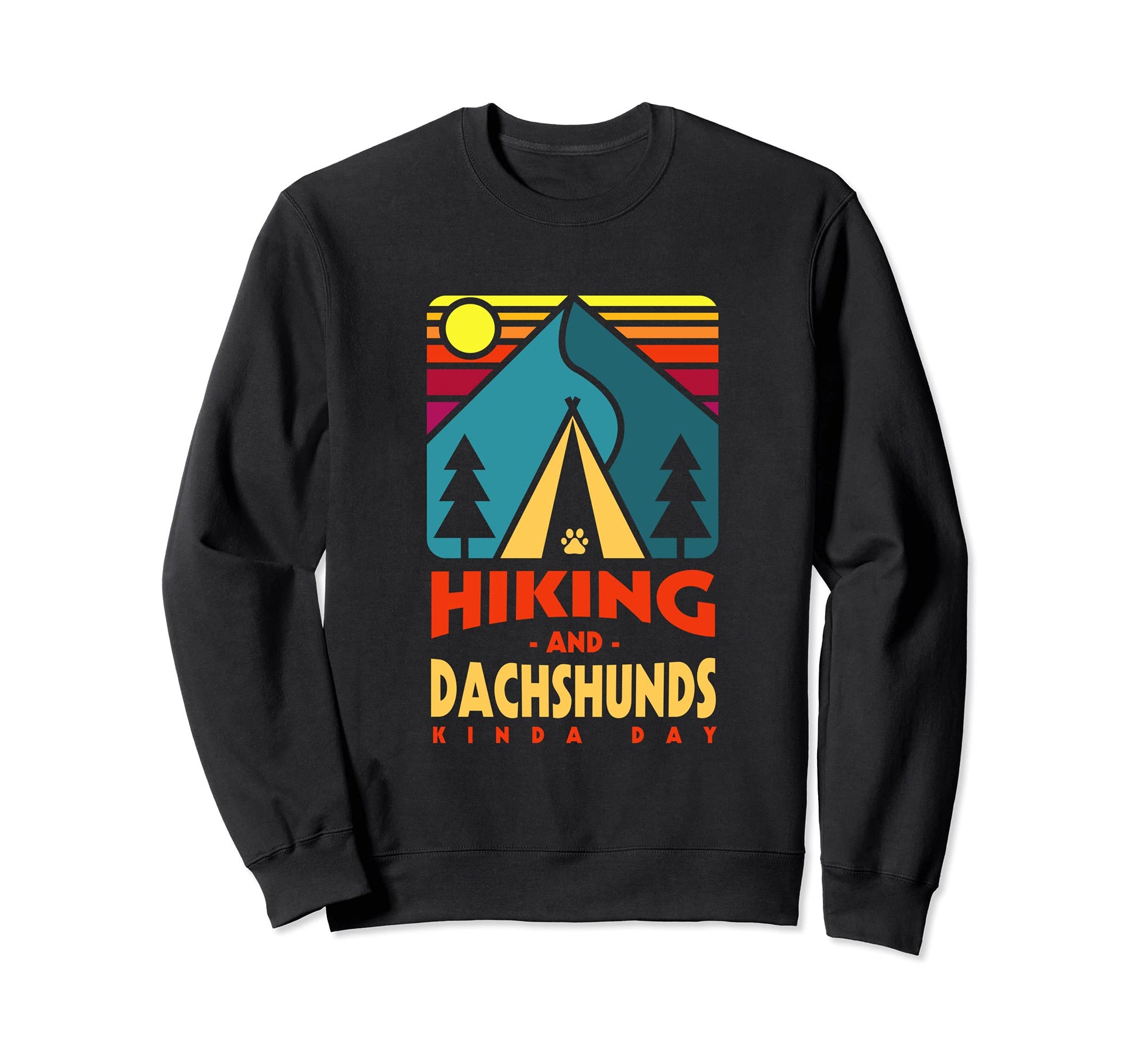 Hiking And Dachshunds Kinda Day Sweatshirt - Minimalist Print for Adults - T-Shirt, Sweatshirt, Hoodie