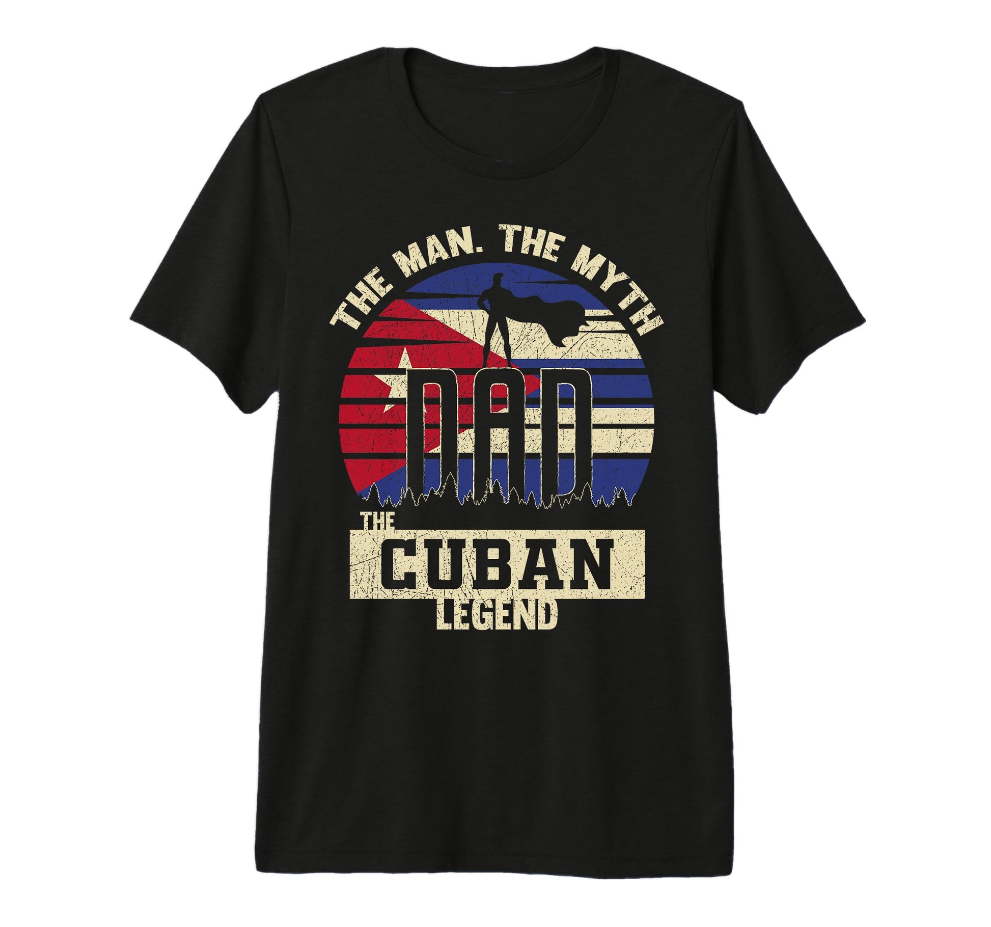 Myth Cuban Legend Dad Tri Blend T-Shirt - Minimalist Print Men Women - T-Shirt, Sweatshirt, Hoodie