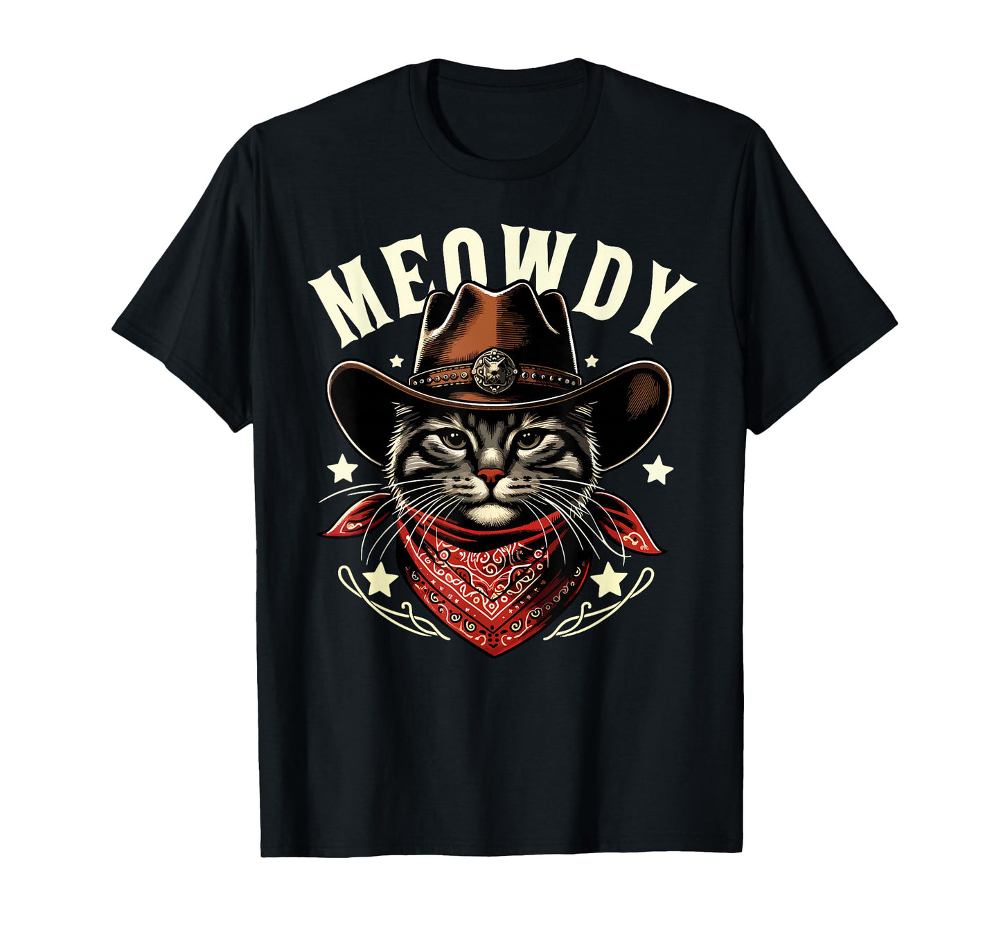 Cat Cowboy Funny Mashup Meowdy Western T-Shirt - Unique Graphic for Adults - T-Shirt, Sweatshirt, Hoodie