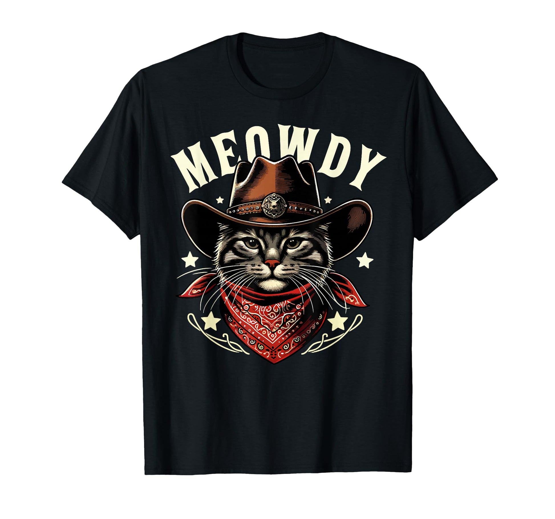 Cat Cowboy Funny Mashup Meowdy Western T-Shirt - Unique Graphic for Adults - T-Shirt, Sweatshirt, Hoodie