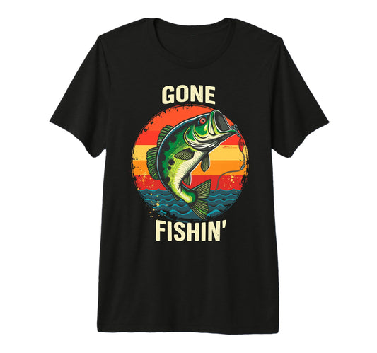 Bass Fisherman Gone Fishin Bass Fishing T-Shirt - Graphic Print Unisex - T-Shirt, Sweatshirt, Hoodie