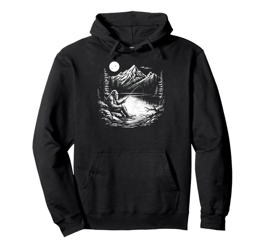 Bassquatch Sasquatch Fisher Bass Hoodie - Fun Novelty Design Unisex - T-Shirt, Sweatshirt, Hoodie