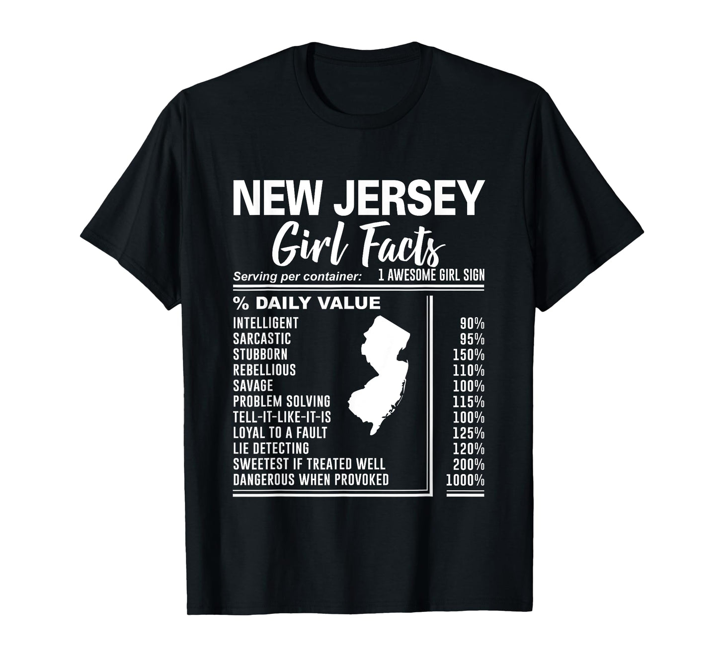 Born New Jersey New Jersey Facts T-Shirt - Fun Novelty Design Unisex - T-Shirt, Sweatshirt, Hoodie