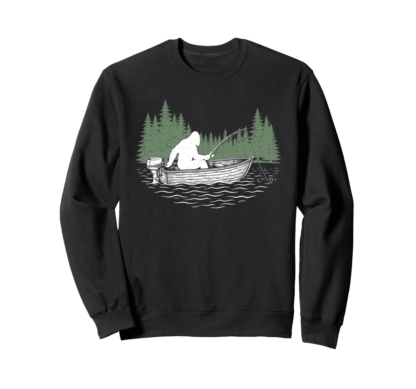 Bigfoot Sasquatch Fishing Dad Sweatshirt - Novelty Apparel for Adults - T-Shirt, Sweatshirt, Hoodie