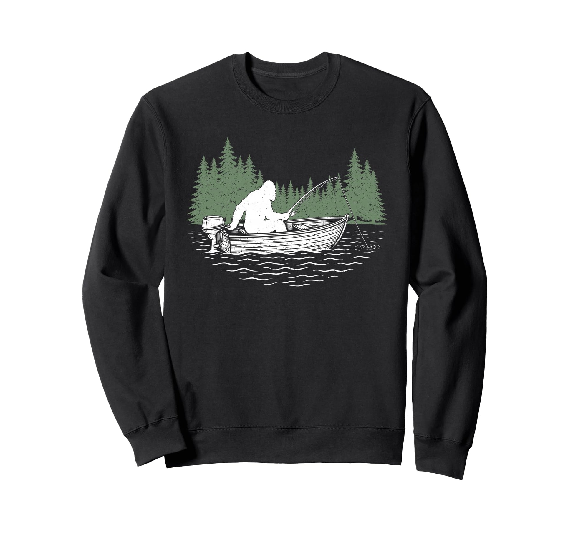 Bigfoot Sasquatch Fishing Dad Sweatshirt - Novelty Apparel for Adults - T-Shirt, Sweatshirt, Hoodie