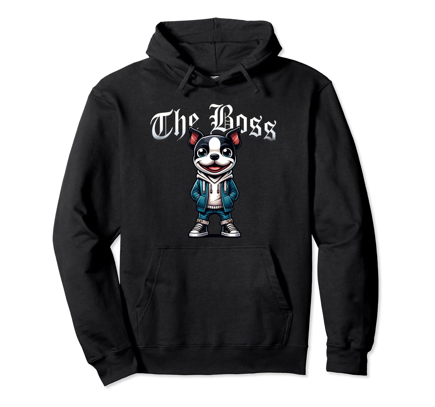 Boston Terrier Dog Boss Jacket Outfit Dog Hoodie - Minimalist Print Unisex - T-Shirt, Sweatshirt, Hoodie