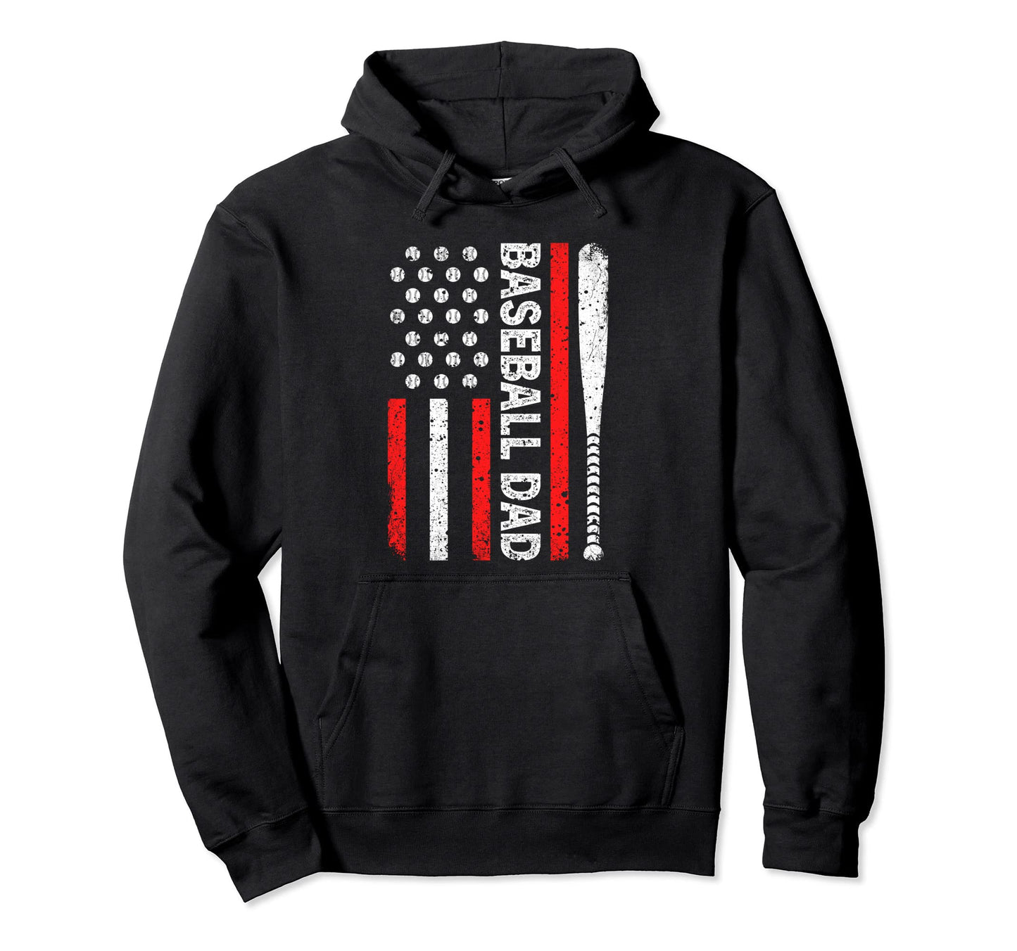 Baseball Dad American Flag Dad Baseball Hoodie - Custom Art Print Unisex - T-Shirt, Sweatshirt, Hoodie