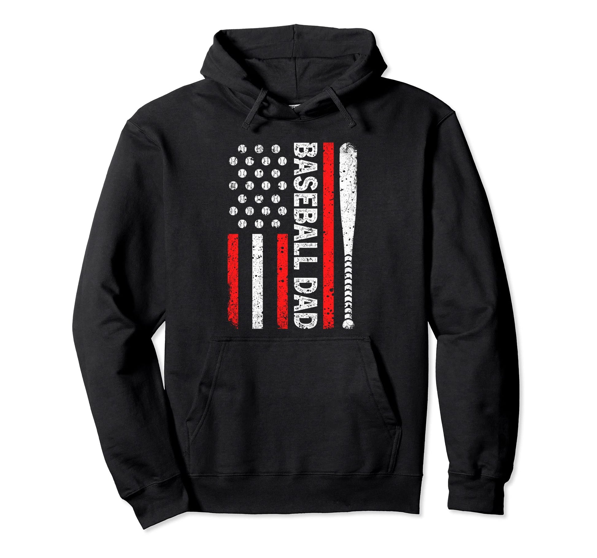 Baseball Dad American Flag Dad Baseball Hoodie - Custom Art Print Unisex - T-Shirt, Sweatshirt, Hoodie