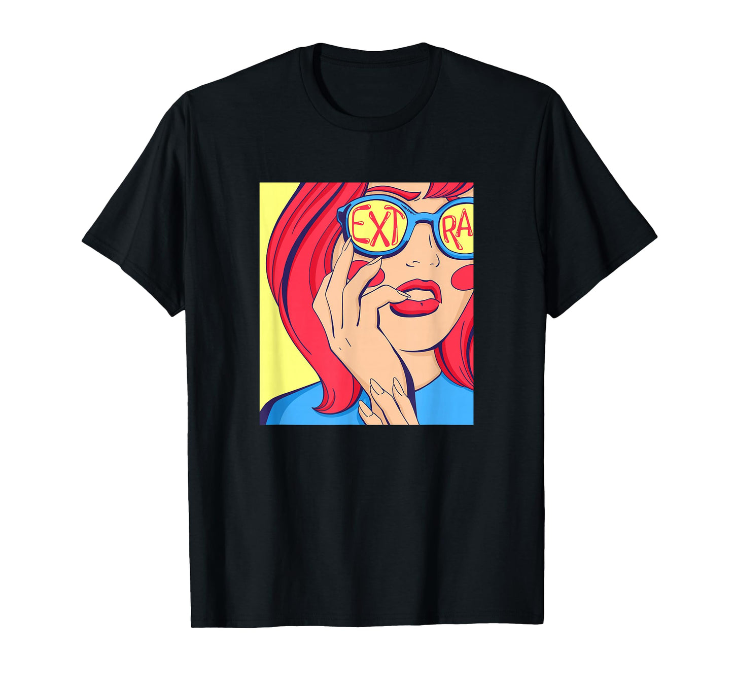 Oversized Extra Pop Art Face T-Shirt - Aesthetic Graphic for Adults - T-Shirt, Sweatshirt, Hoodie