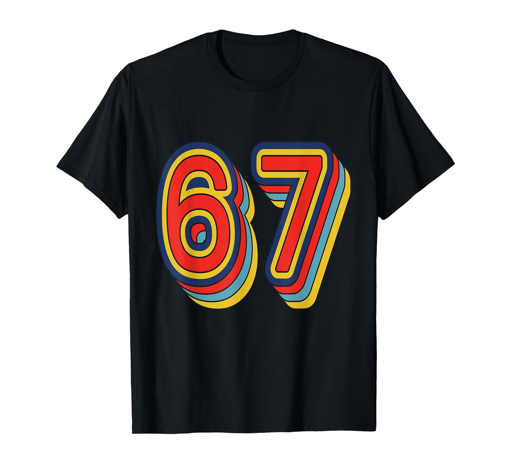 67 Outline Number 67 Sports Fan Jersey T-Shirt - Novelty Apparel for Adults - T-Shirt, Sweatshirt, Hoodie