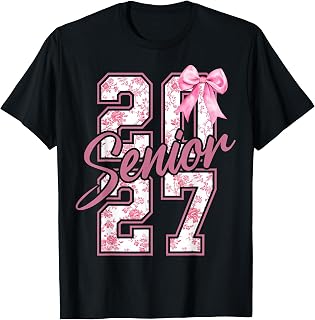 Senior 2027 Class of 2027 Coquette Bow Graduation 2027 Girls T-Shirt Unisex T-shirt, Sweatshirt, Hoodie, Long Sleeve Tee - T-Shirt, Sweatshirt, Hoodie