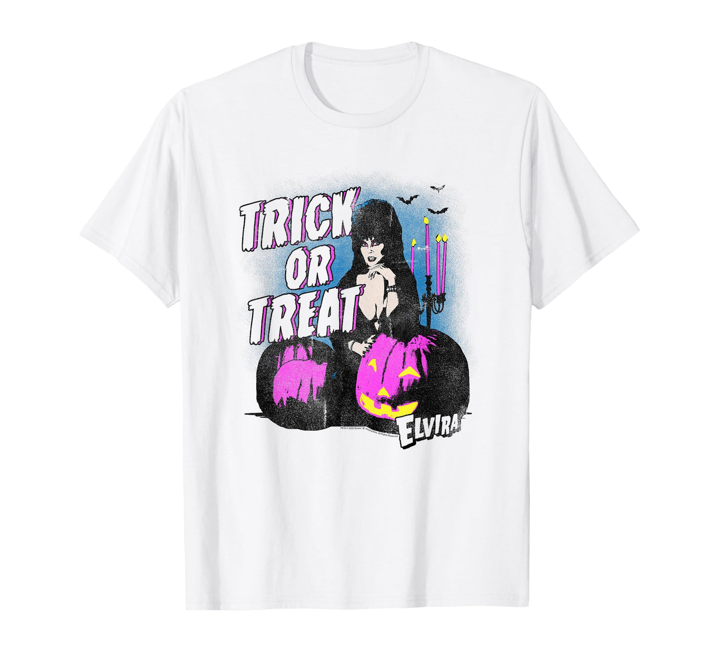 Elvira Trick Or Treat Halloween Pumpkins T-Shirt - Graphic Print Men Women - T-Shirt, Sweatshirt, Hoodie