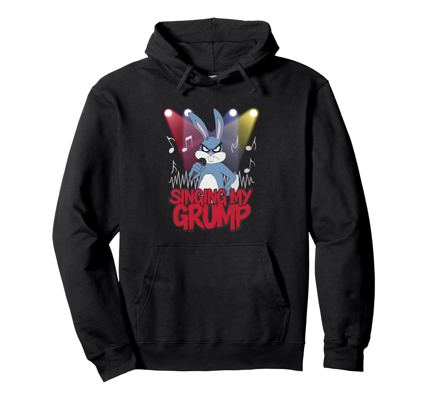 Grumpy Bunny Singing My Grump Pop Star Hoodie - Graphic Print for Adults - T-Shirt, Sweatshirt, Hoodie