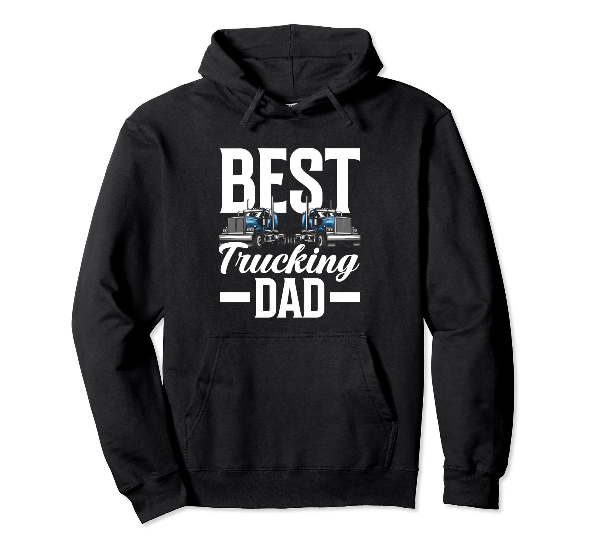Best Trucking Dad Ever Funny Trucker Hoodie - Aesthetic Graphic Unisex - T-Shirt, Sweatshirt, Hoodie