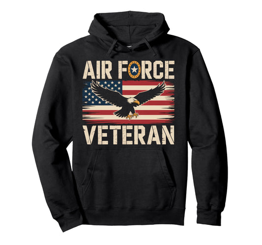 Air Force Veteran Us American Flag Dad Hoodie - Custom Art Print Men Women - T-Shirt, Sweatshirt, Hoodie