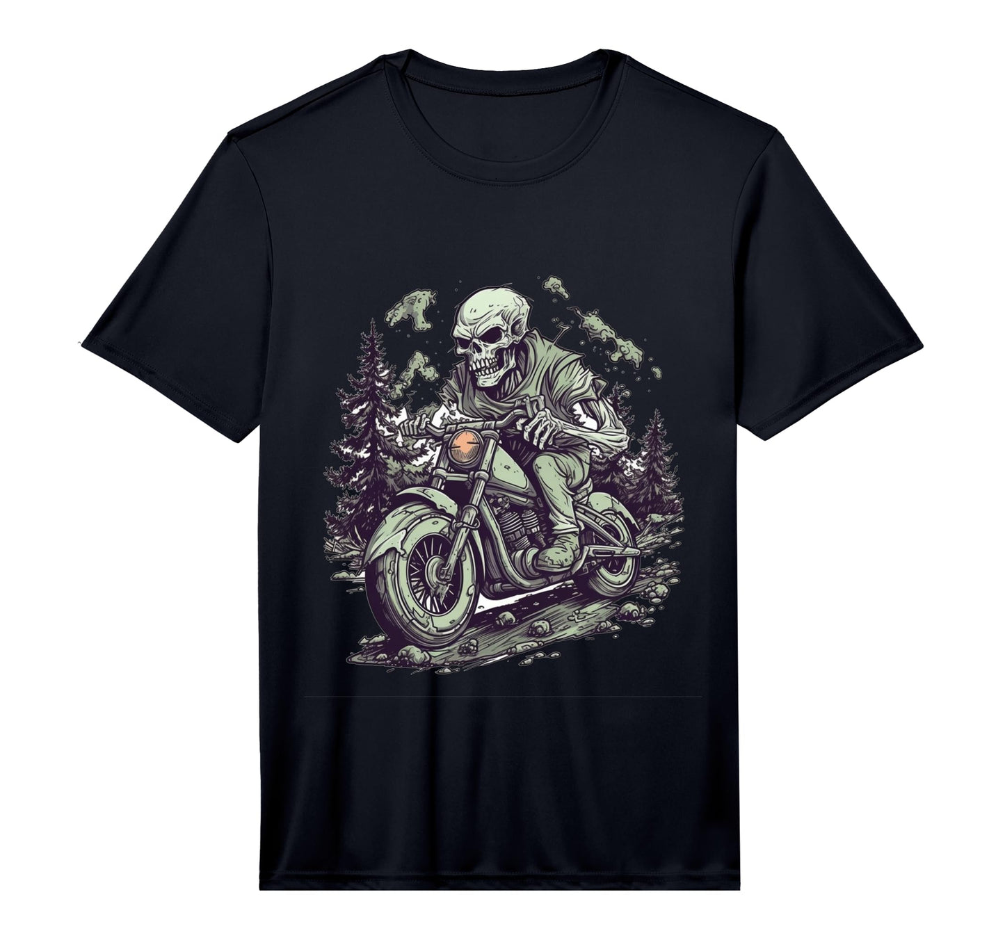 Zombie Riding Motorcycle Halloween Bike T-Shirt - Unique Graphic Unisex - T-Shirt, Sweatshirt, Hoodie