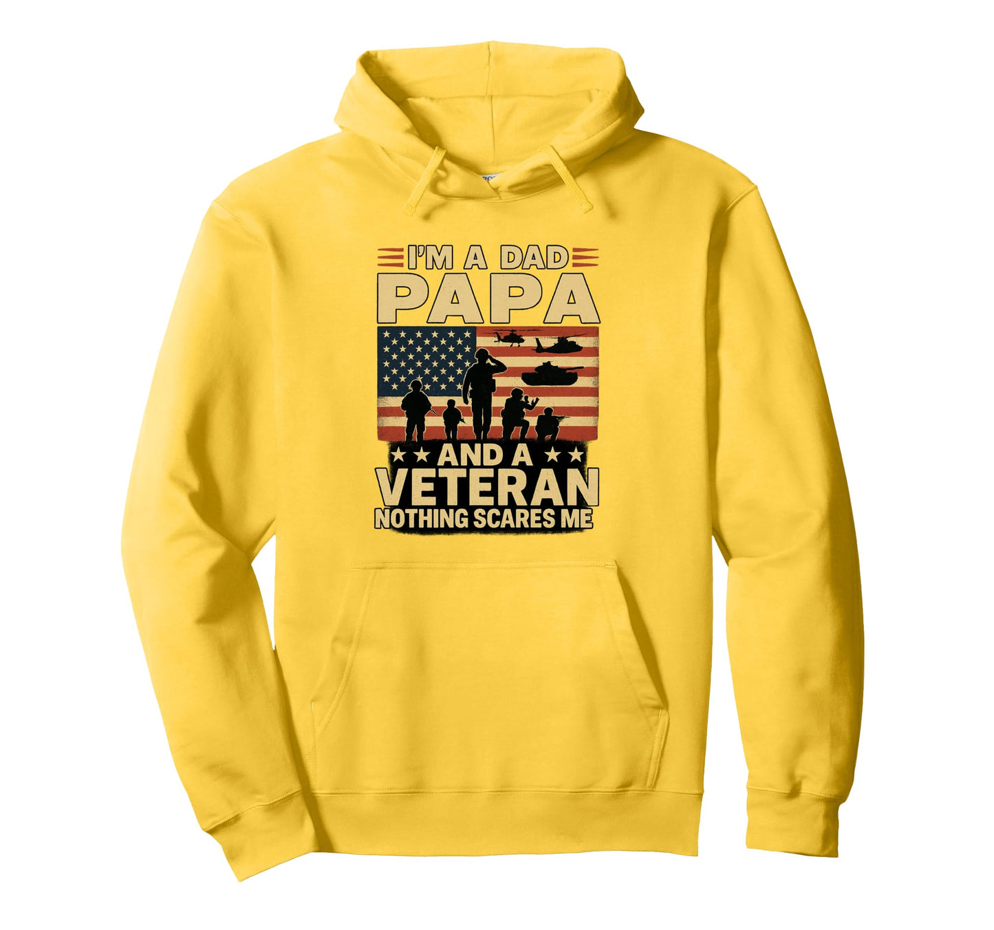 Im Dad Papa Veteran Papa Grandpa Fathers Day Hoodie - Trendy Graphic Unisex - T-Shirt, Sweatshirt, Hoodie