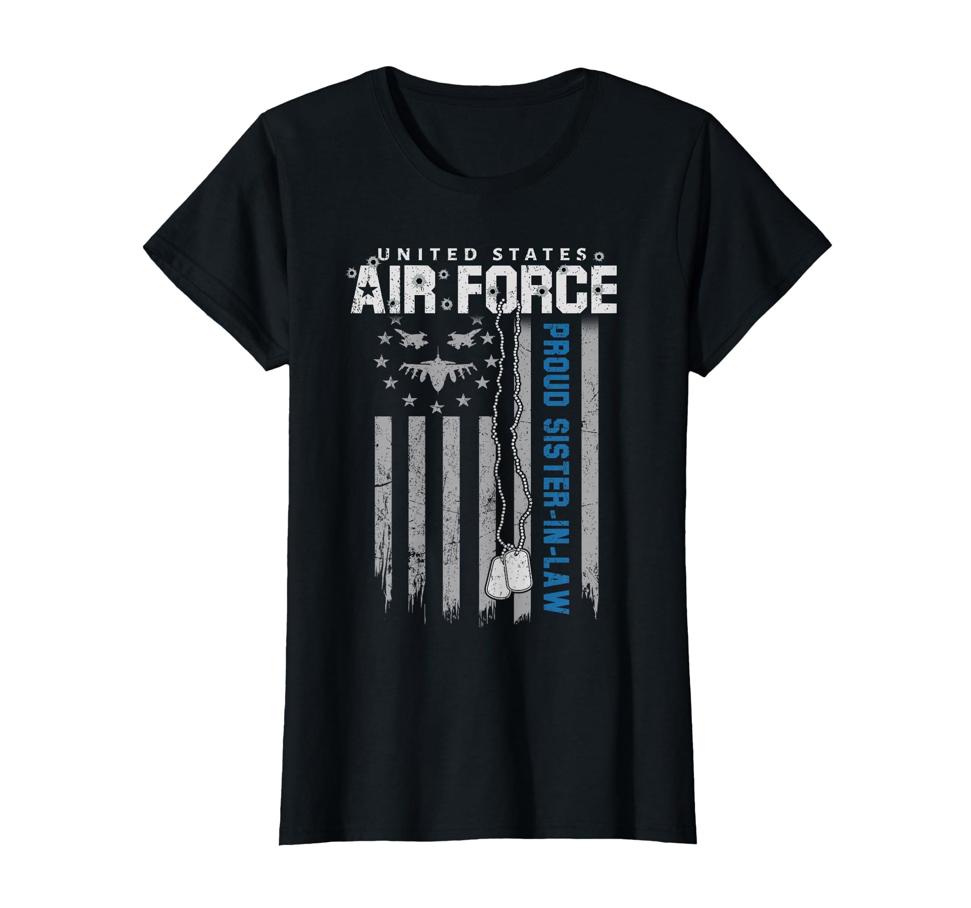 Proud Air Force Sister Law Flag Us T-Shirt - Streetwear Style Men Women - T-Shirt, Sweatshirt, Hoodie