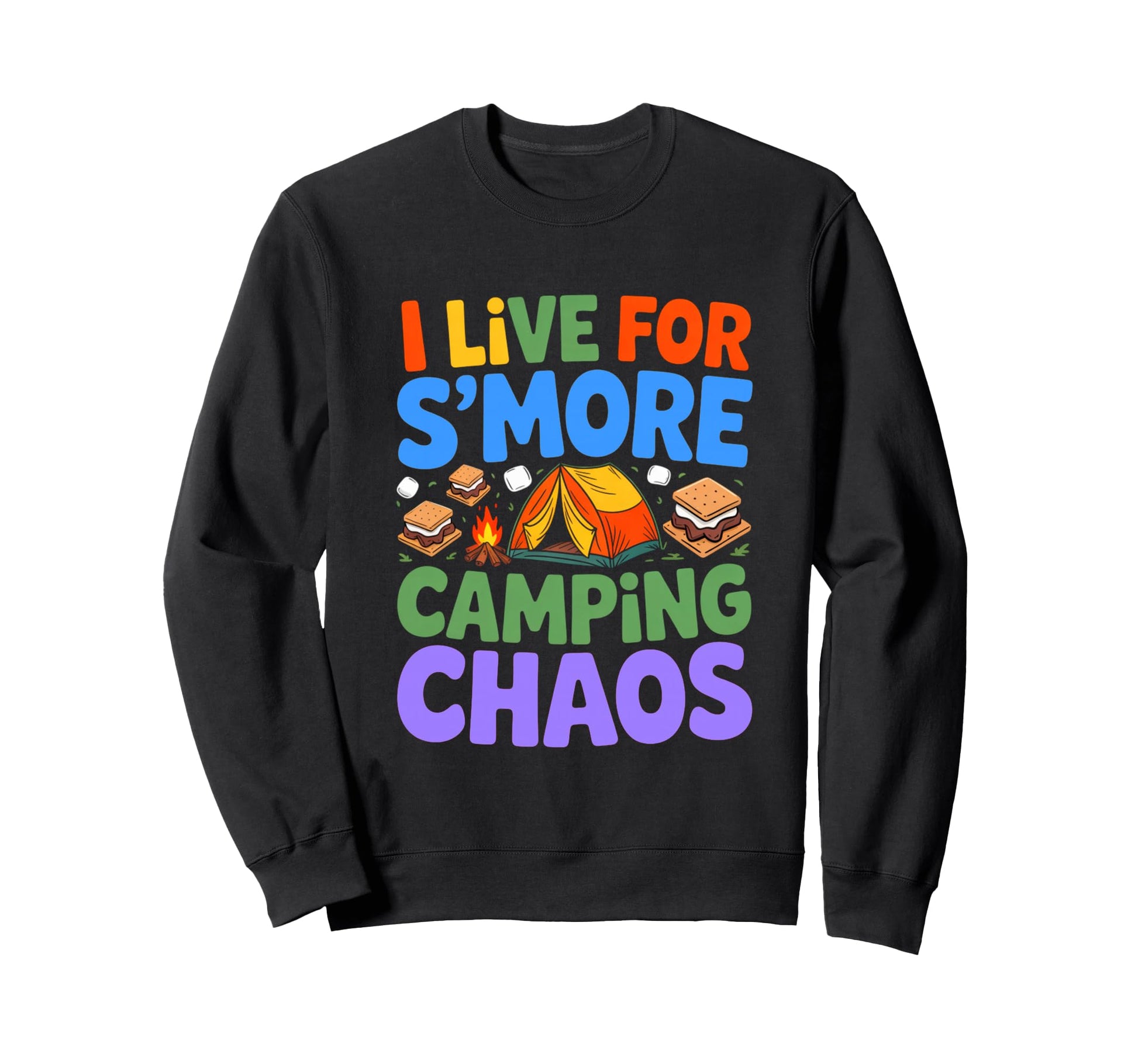 Camping Mom Dad Live Smore Sweatshirt - Fun Novelty Design Men Women - T-Shirt, Sweatshirt, Hoodie
