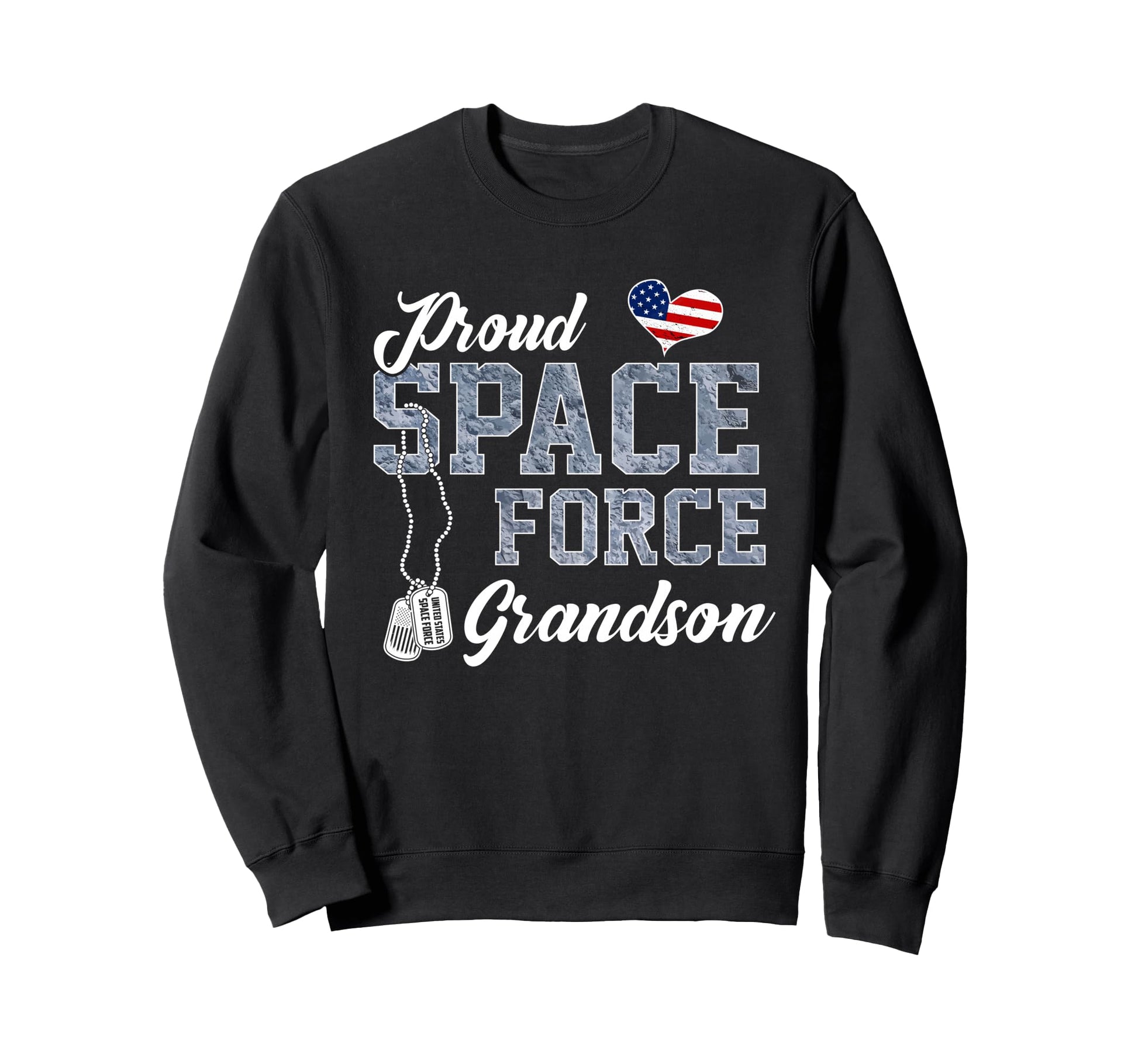 Proud Space Force Grandson Us Sweatshirt - Custom Art Print Men Women - T-Shirt, Sweatshirt, Hoodie