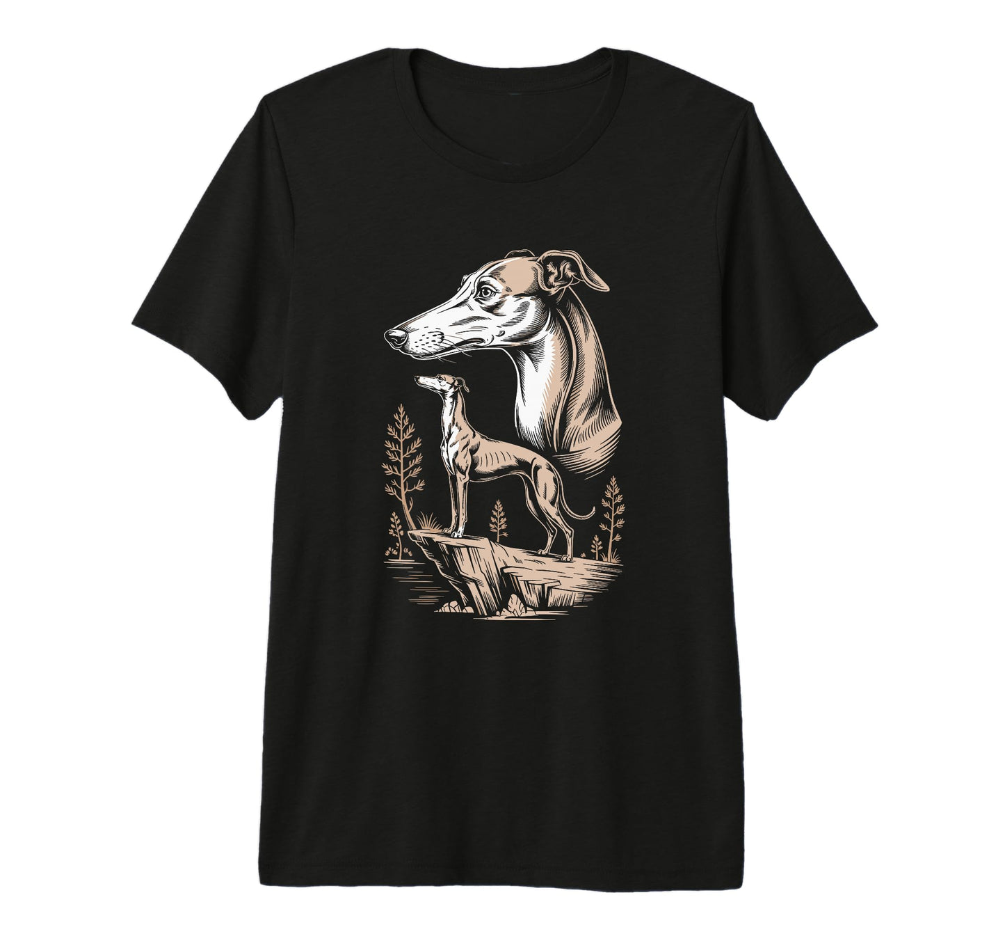 Mom Dad Greyhound Dog Owner Hiking T-Shirt - Fun Novelty Design for Adults - T-Shirt, Sweatshirt, Hoodie