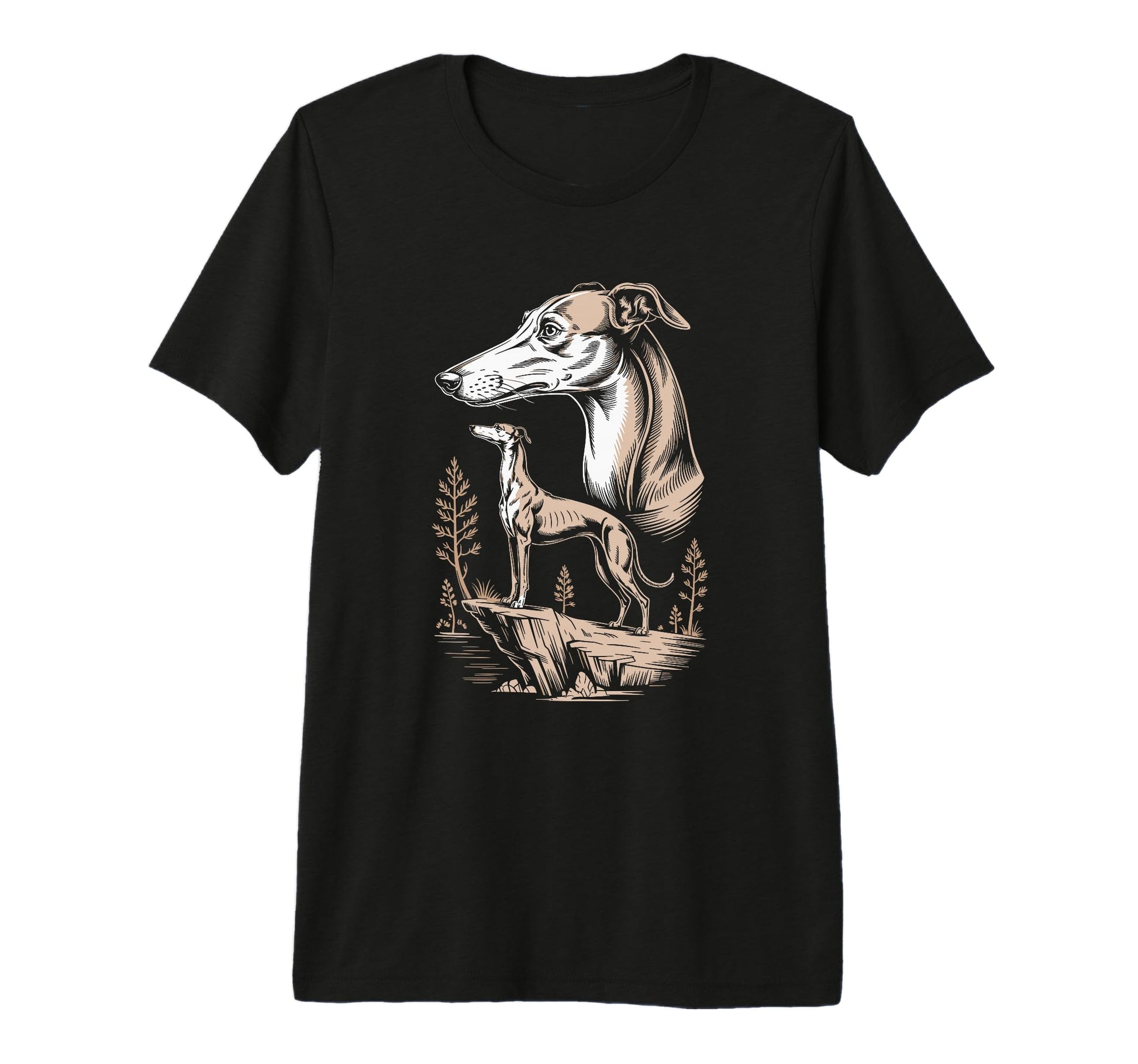 Mom Dad Greyhound Dog Owner Hiking T-Shirt - Fun Novelty Design for Adults - T-Shirt, Sweatshirt, Hoodie