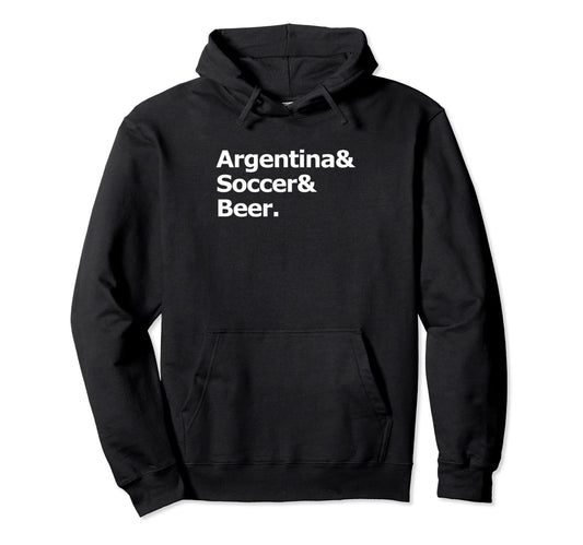 Argentina Soccer Beer Football Hoodie - Fun Novelty Design for Adults - T-Shirt, Sweatshirt, Hoodie