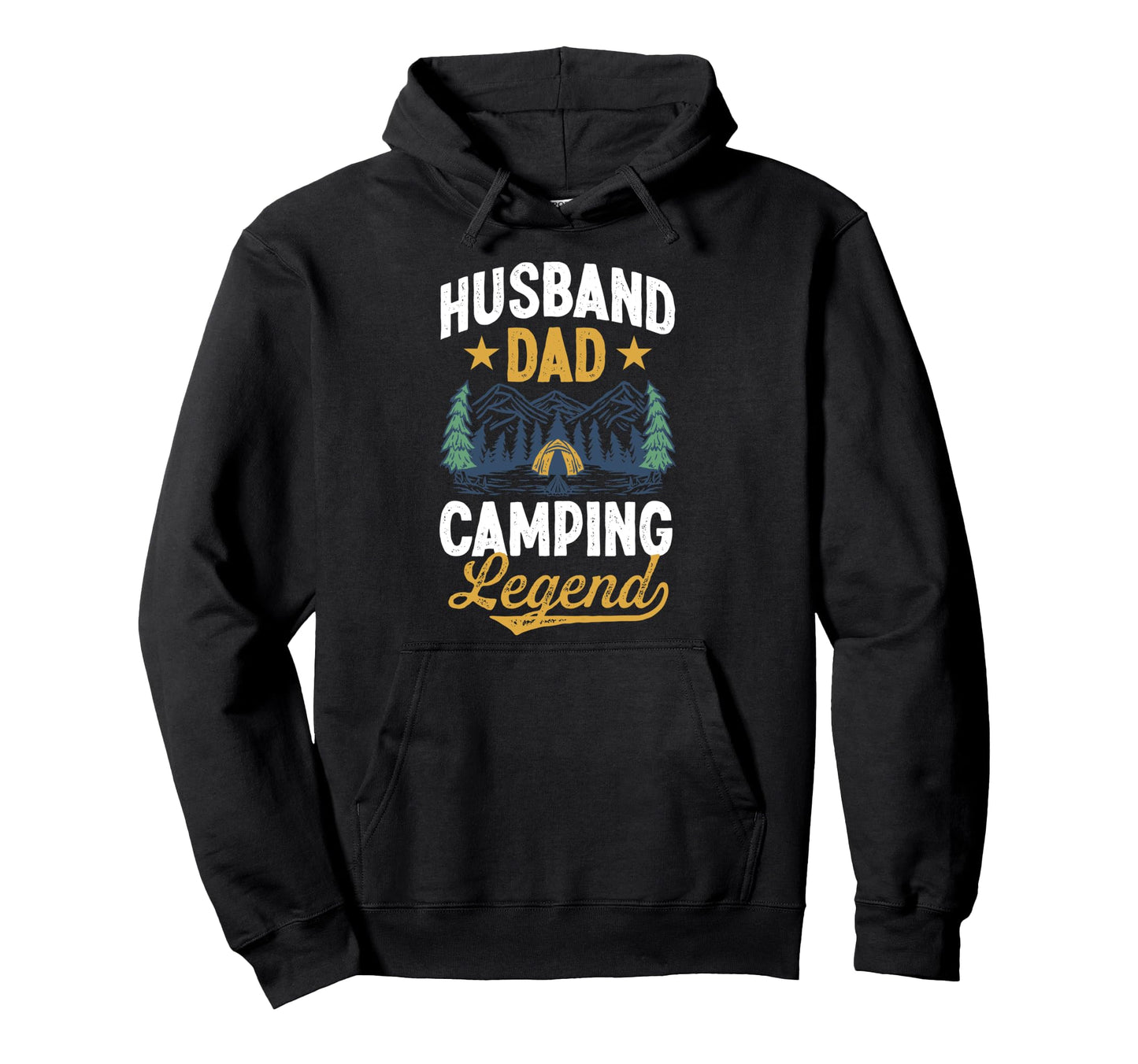 Husband Dad Camping Camo Fathers Day Hoodie - Graphic Print Men Women - T-Shirt, Sweatshirt, Hoodie
