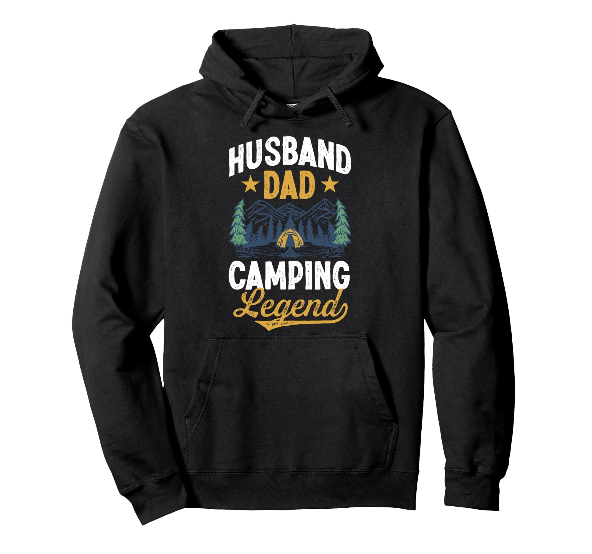 Husband Dad Camping Camo Fathers Day Hoodie - Graphic Print Men Women - T-Shirt, Sweatshirt, Hoodie