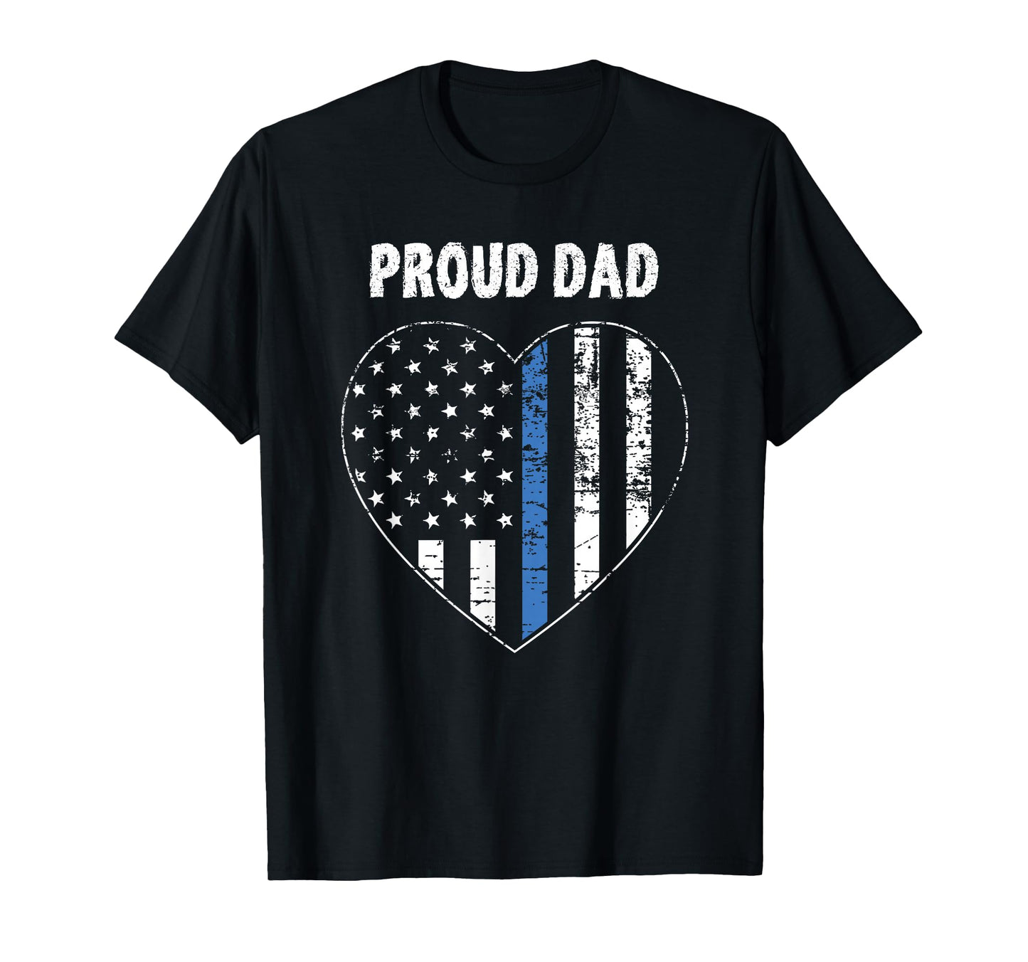 Thin Blue Line Dad Proud Dad T-Shirt - Fun Novelty Design for Adults - T-Shirt, Sweatshirt, Hoodie
