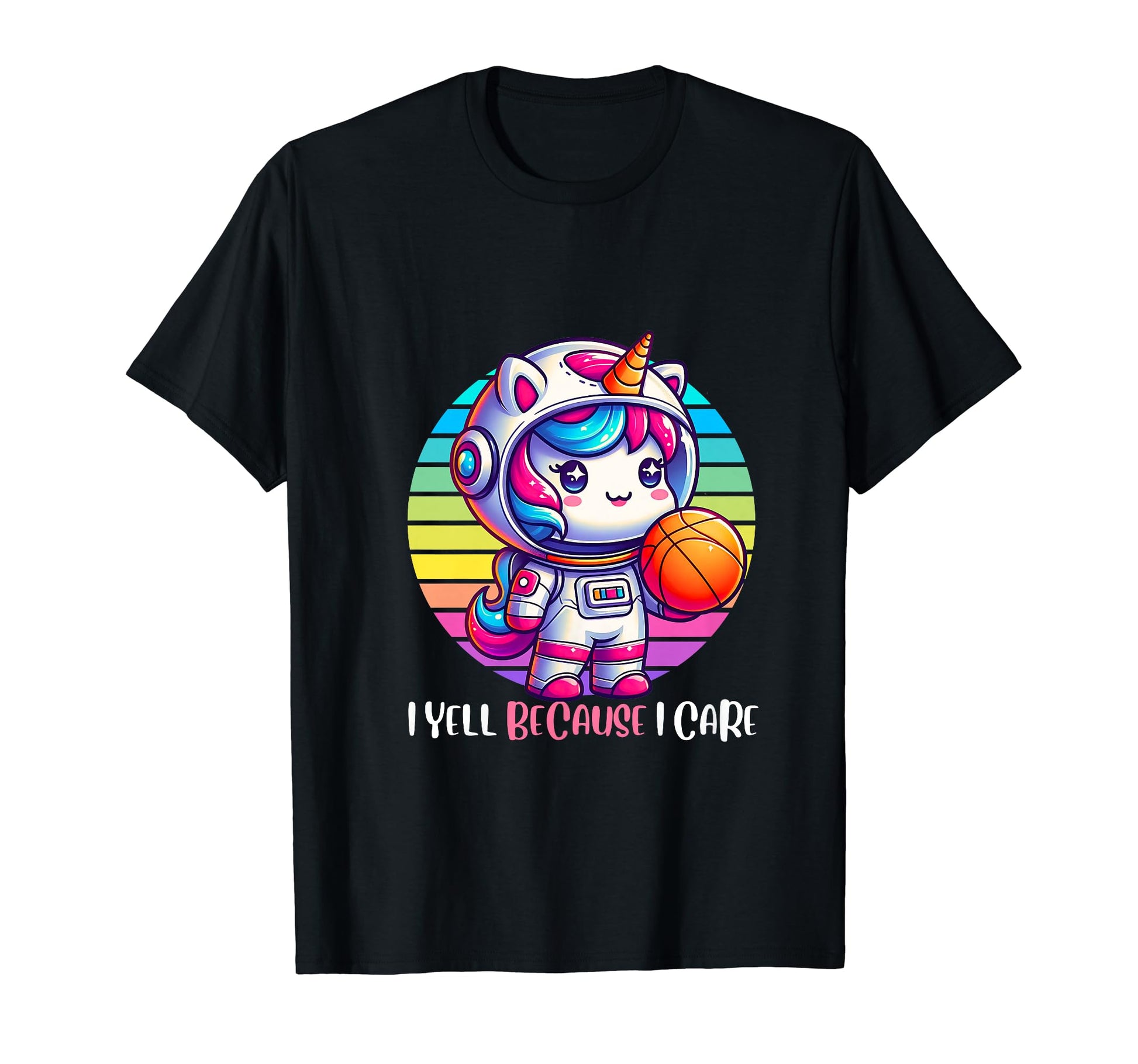 I Yell Because I Care Astronaut T-Shirt - Trendy Graphic for Adults - T-Shirt, Sweatshirt, Hoodie