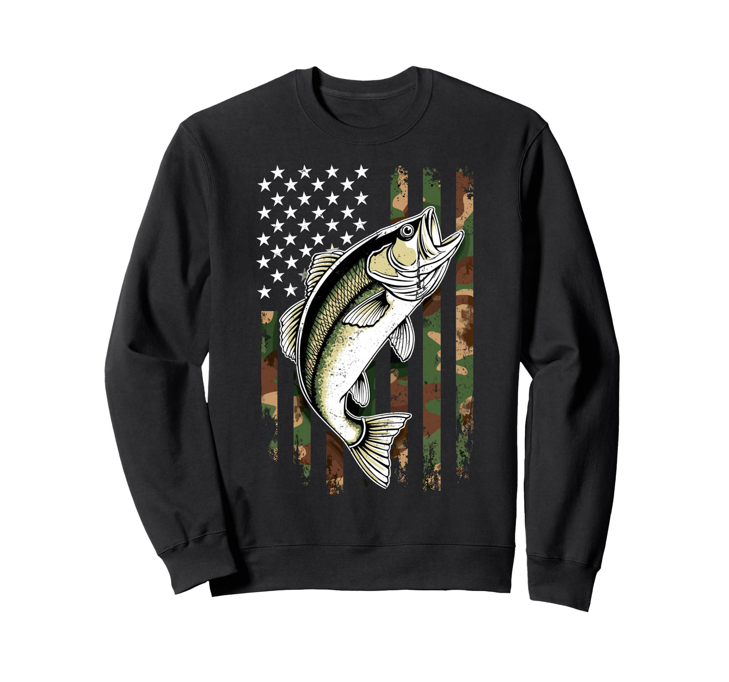 Us Camouflage Flag Fishing Lover Sweatshirt - Unique Graphic for Adults - T-Shirt, Sweatshirt, Hoodie