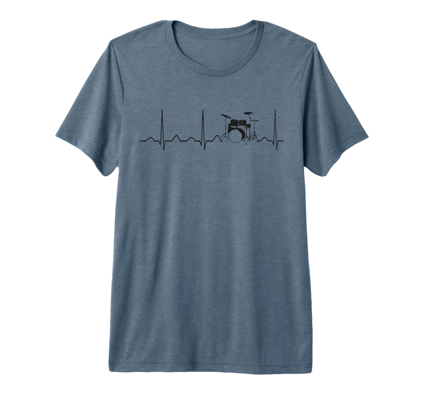 Mens Drum Kit Set Drummer Tri Blend T-Shirt - Minimalist Print Men Women - T-Shirt, Sweatshirt, Hoodie