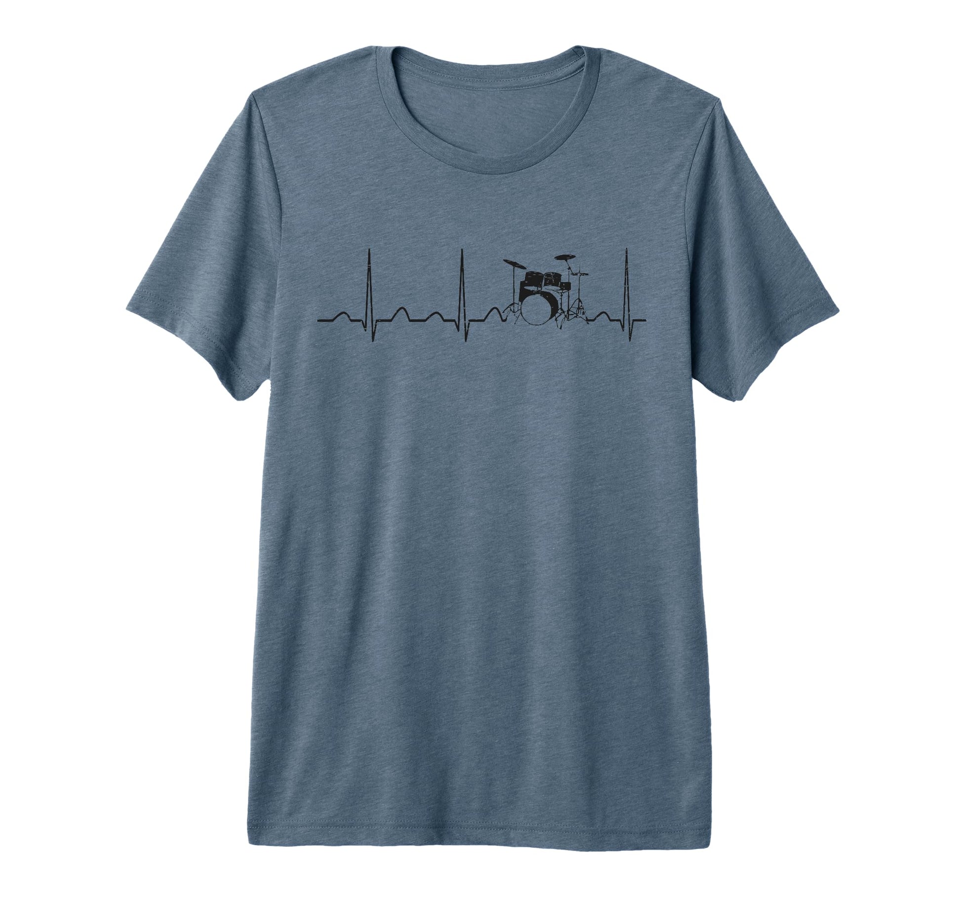 Mens Drum Kit Set Drummer Tri Blend T-Shirt - Minimalist Print Men Women - T-Shirt, Sweatshirt, Hoodie