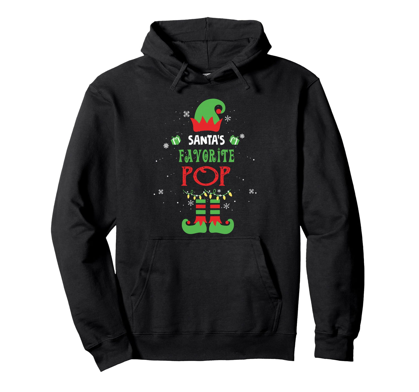Santas Favorite Pop Funny Elf Family Hoodie - Novelty Apparel for Adults - T-Shirt, Sweatshirt, Hoodie