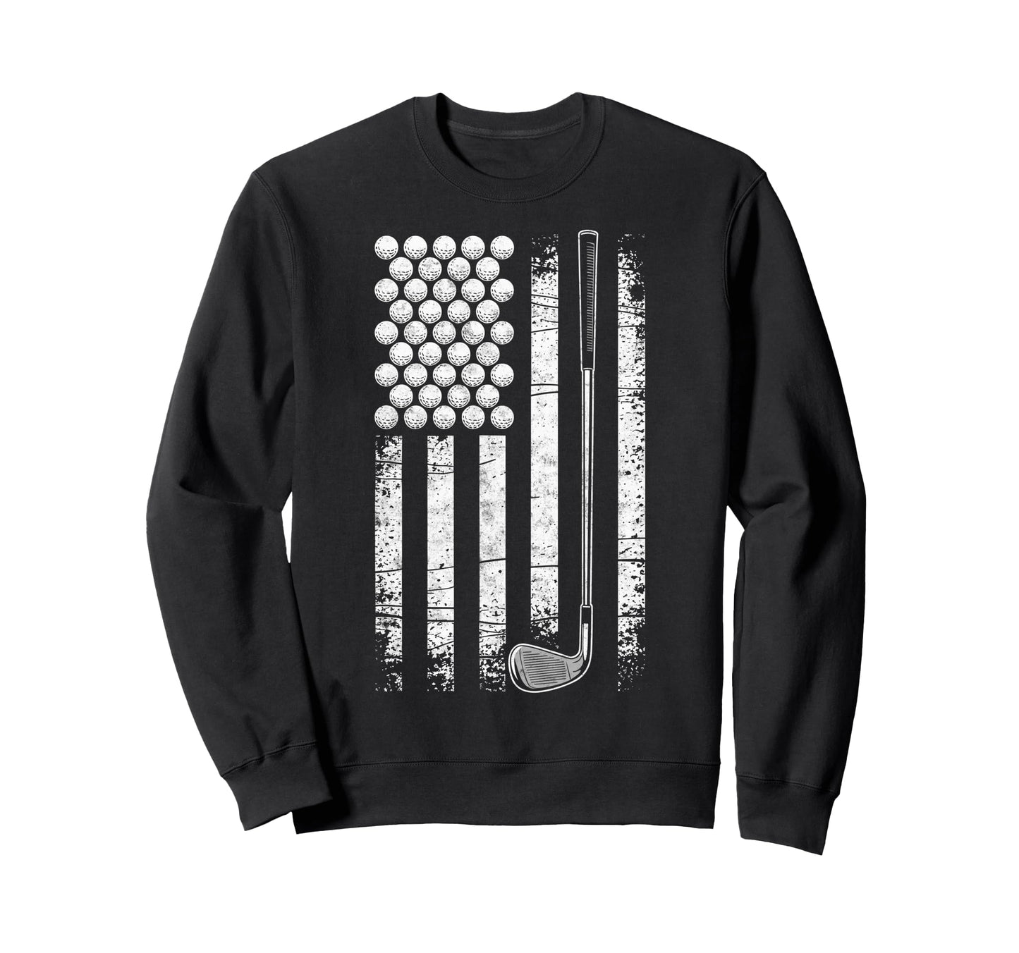 Us Flag Golf Golfer Golfing Dad Sweatshirt - Unique Graphic Men Women - T-Shirt, Sweatshirt, Hoodie