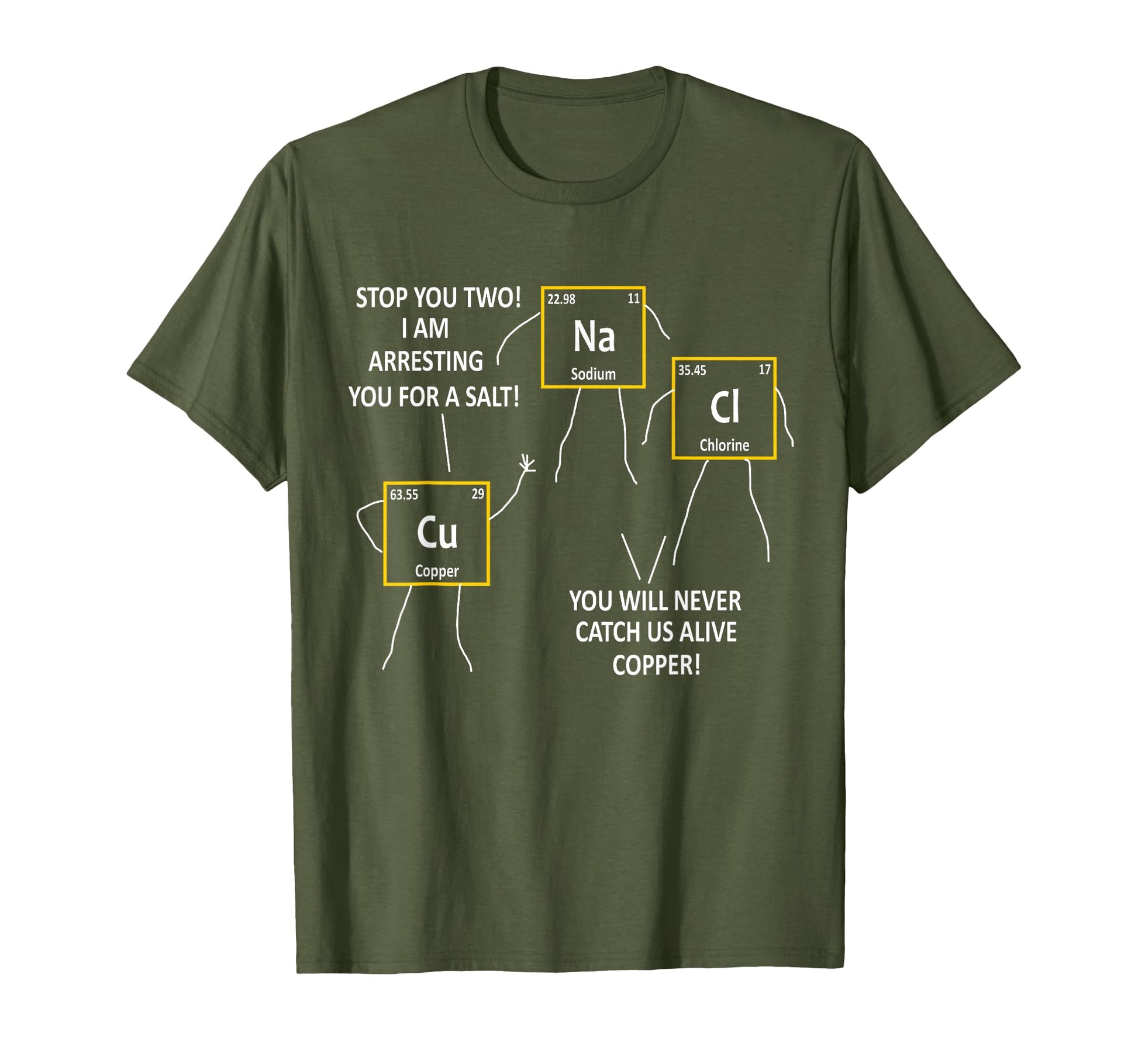 Salt Nacl And Copper Periodic Table T-Shirt - Custom Art Print Men Women - T-Shirt, Sweatshirt, Hoodie