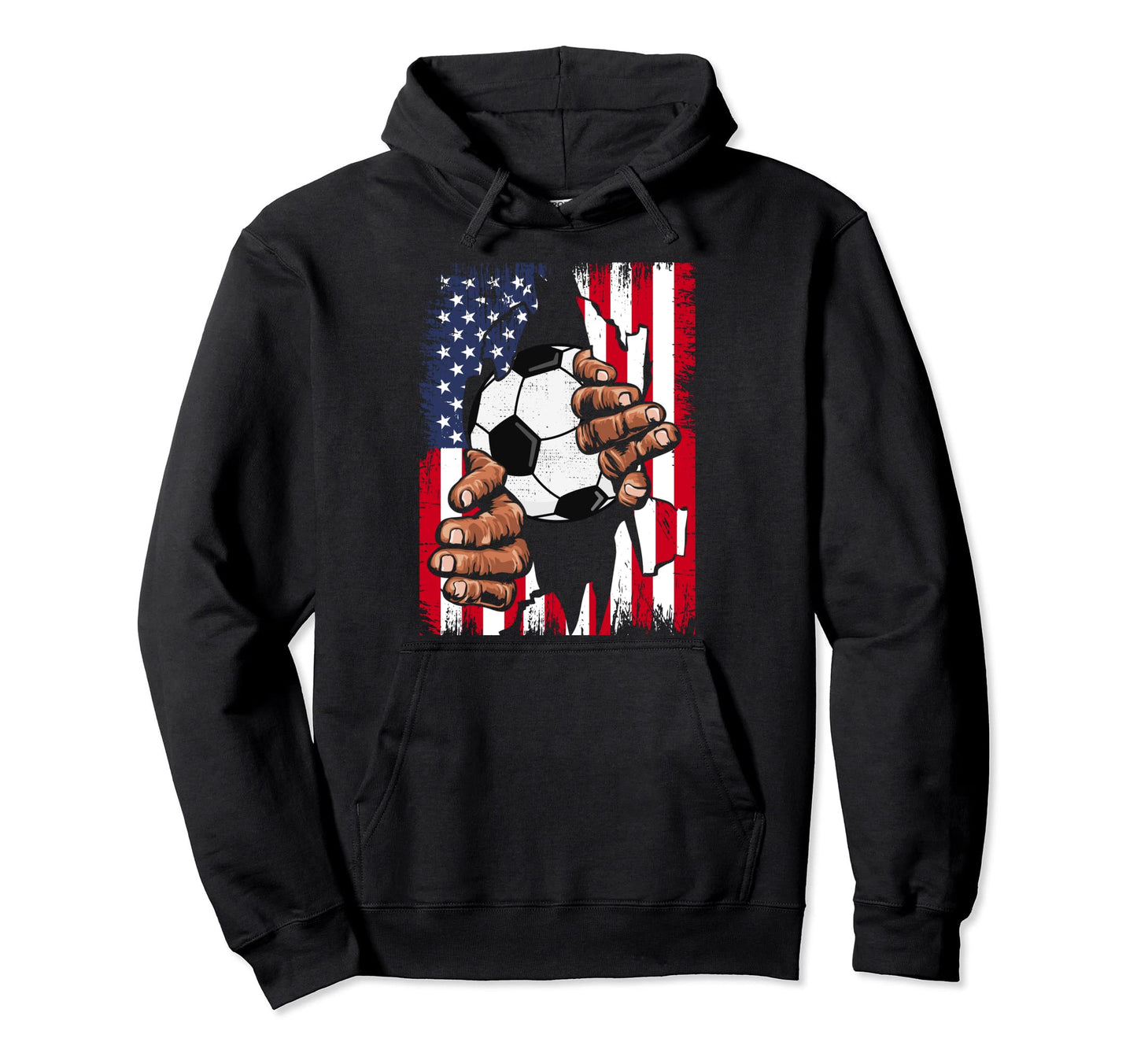 American Flag Soccer Inside Me Patriotic Usa Hoodie - Graphic Print Unisex - T-Shirt, Sweatshirt, Hoodie