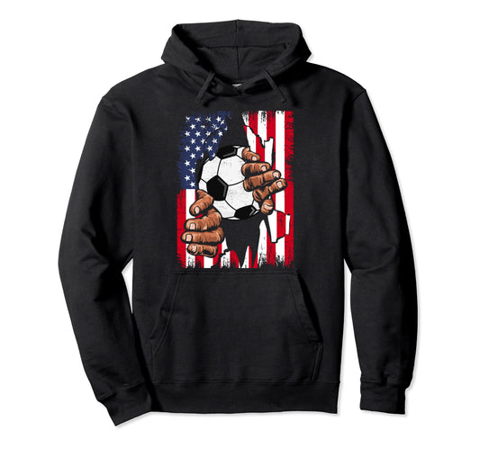American Flag Soccer Inside Me Patriotic Usa Hoodie - Graphic Print Unisex - T-Shirt, Sweatshirt, Hoodie