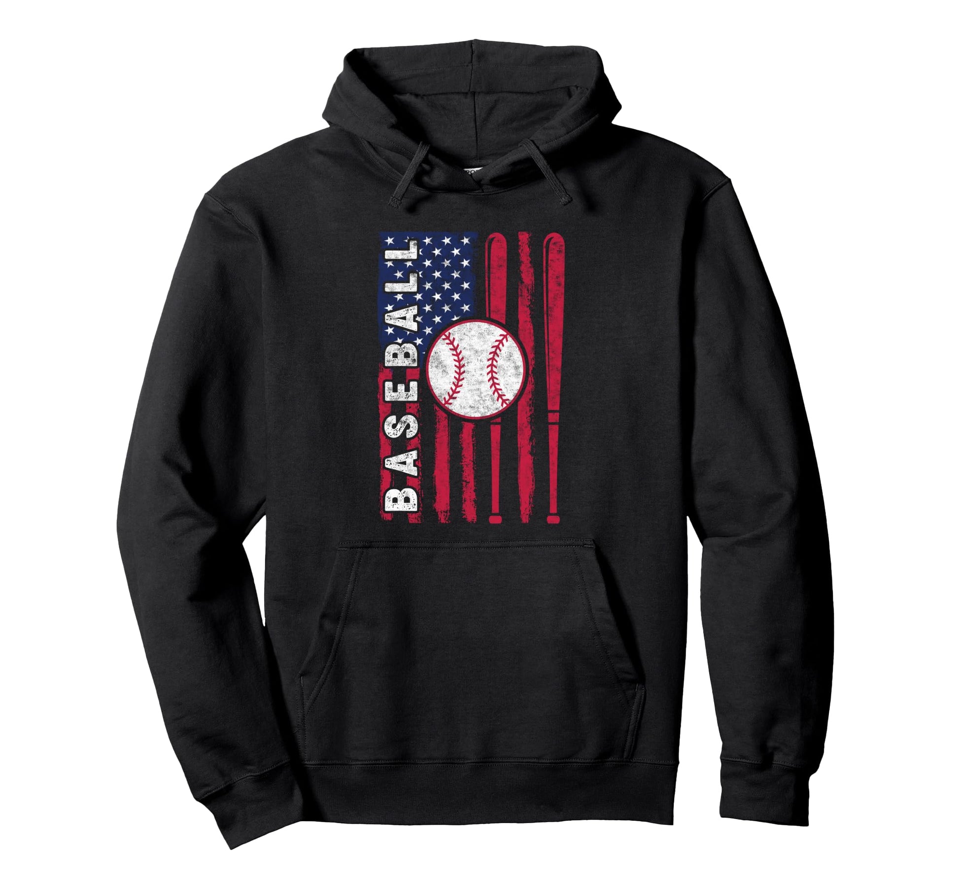 Baseball Us Flag Baseball Lover Dad Hoodie - Unique Graphic for Adults - T-Shirt, Sweatshirt, Hoodie