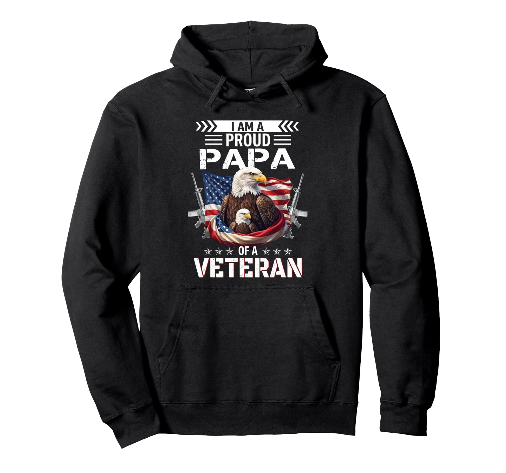 Proud Papa Veteran Nothing Scares Hoodie - Aesthetic Graphic for Adults - T-Shirt, Sweatshirt, Hoodie