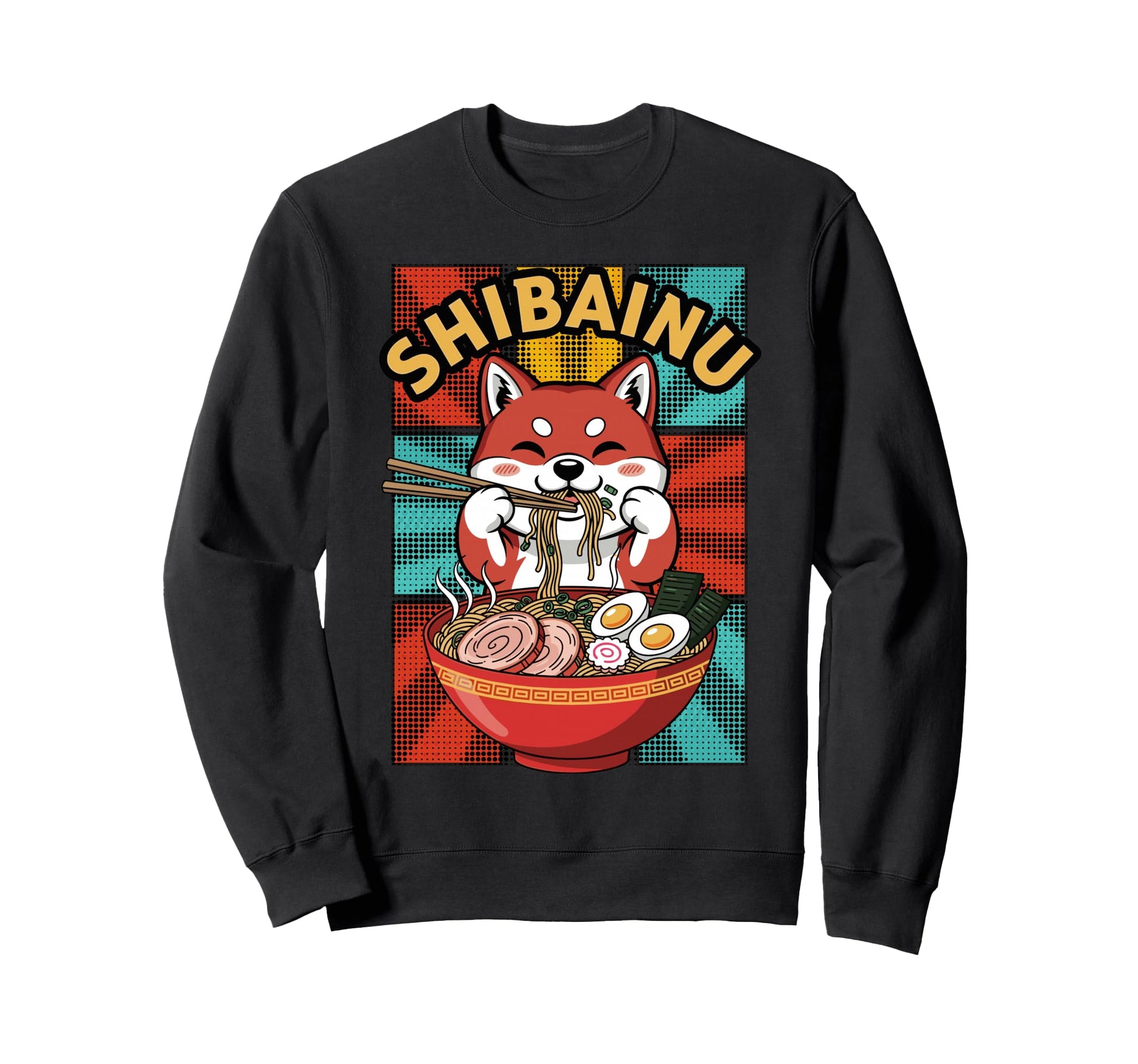 Kawaii Shiba Inu Ramen Japanese Anime Sweatshirt - Graphic Print Men Women - T-Shirt, Sweatshirt, Hoodie