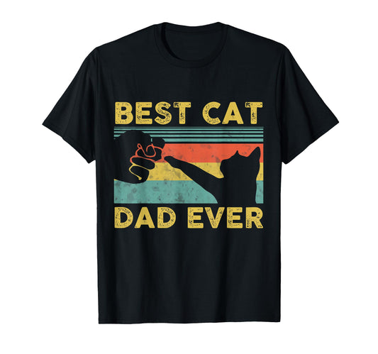 Best Cat Dad Ever Funny Cat Daddy T-Shirt - Custom Art Print for Adults - T-Shirt, Sweatshirt, Hoodie
