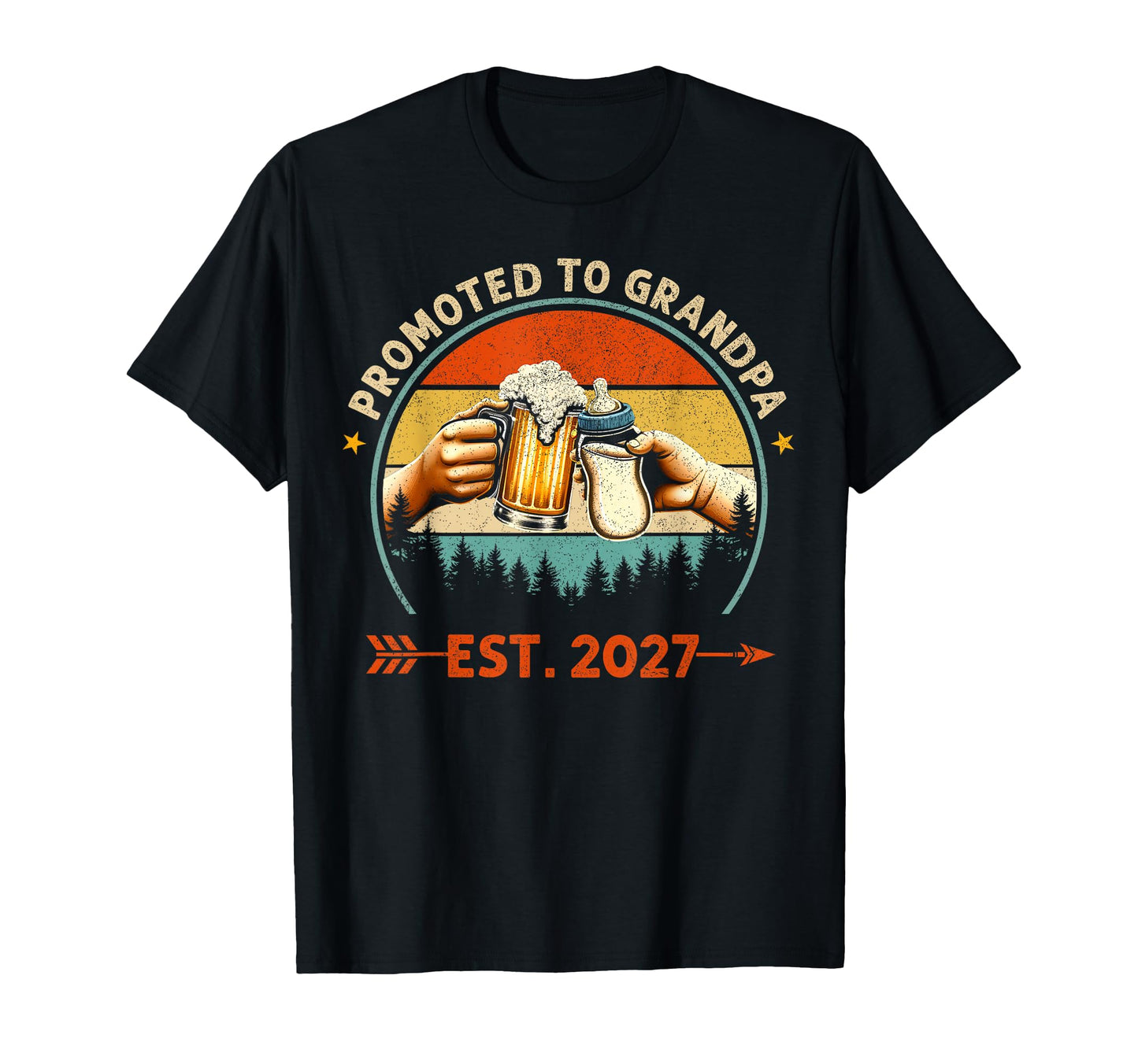 Promoted To Grandpa 2027 Funny New T-Shirt - Minimalist Print for Adults - T-Shirt, Sweatshirt, Hoodie